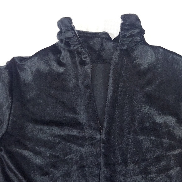 Vintage Ingrid Black Velvet  Bodycon Mock Neck Mini Dress - Picture 9 of 11